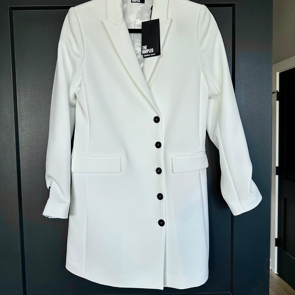 🤍✨ NWT The Kooples White Blazer Mini Dress | Asymmetric Button | Retail $575! - Picture 5 of 9